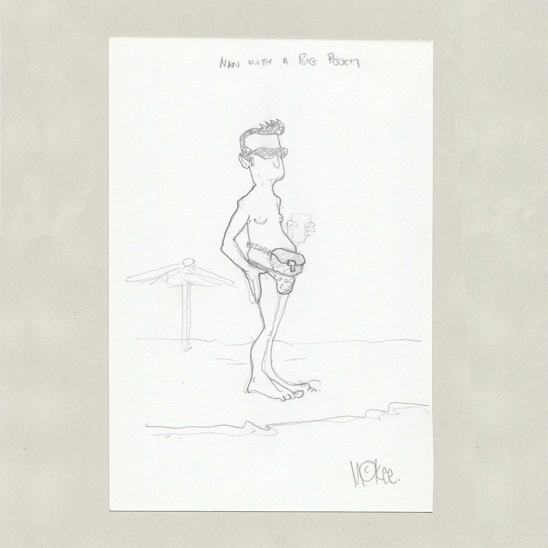 Man With Big Pouch - Original Sketch